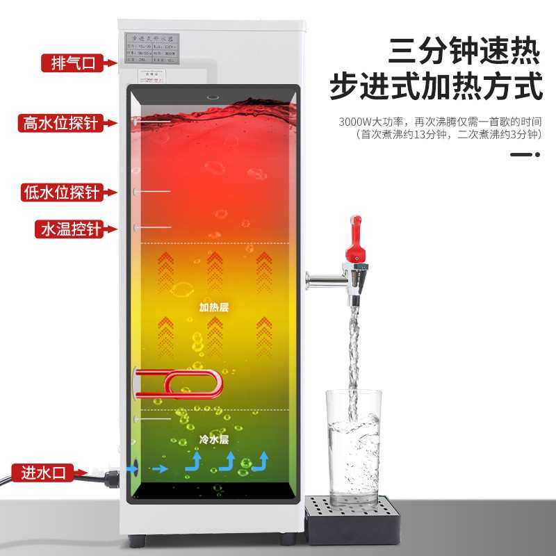 励雪步进式开水器奶茶店商用电热烧水器全自动饮水机大容量开水机