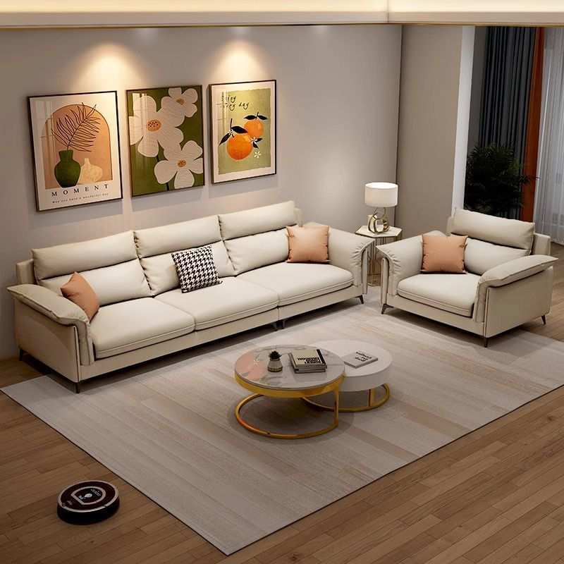 意式极简猫抓皮现代简约小户型沙发客厅出租屋三人直排科技布沙发