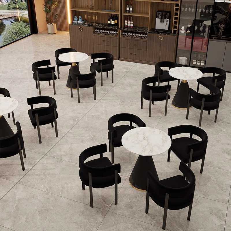 一桌四椅洽谈桌椅组合咖啡店奶茶店接待椅子办公休闲桌会客靠背椅