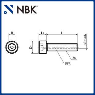 NBK SVSI内六角圆柱头螺栓相当于镍铝合金材质通孔型厂家 供应