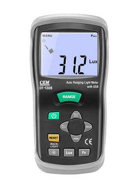 CEM 华盛昌便携式测光仪照度仪亮度计光度计测光表照度计DT-1308