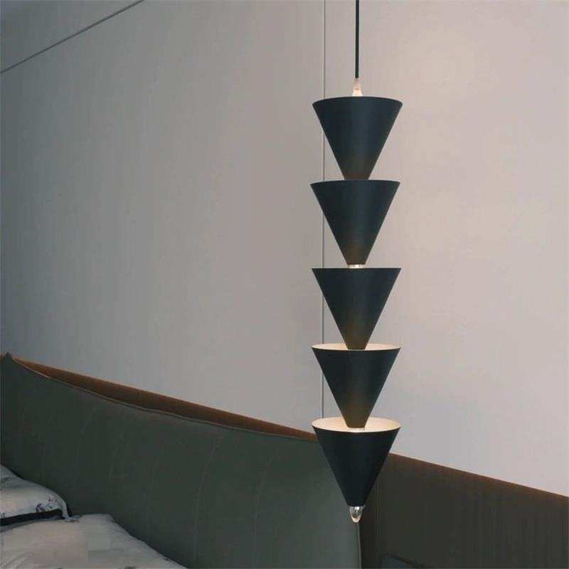多层沙漏设计师创意卧室床头锥形氛围灯客厅玄关墙角玄关长线吊灯