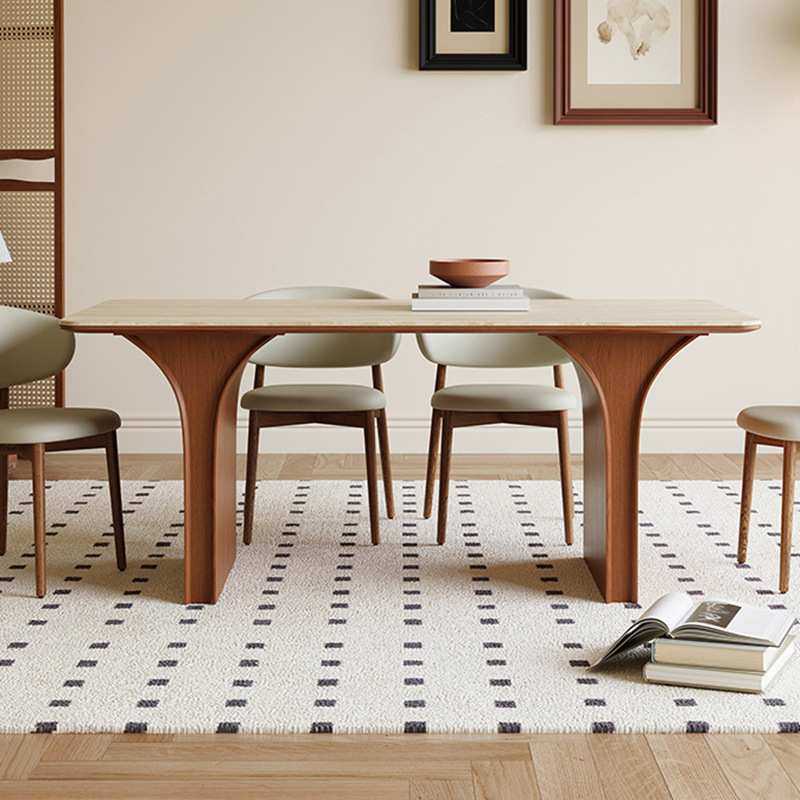 法式复古实木长方形餐桌椅小户型家用现代极简中古风洞石岩板餐桌,3C数码配件,USB灯,淘宝优惠券,粉丝福利购,淘宝优惠卷