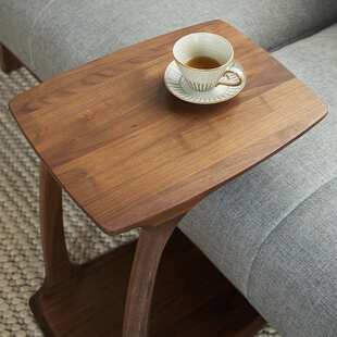 北美黑胡桃木角几原木休闲小桌子北欧沙发边几小茶几简约客厅卧室