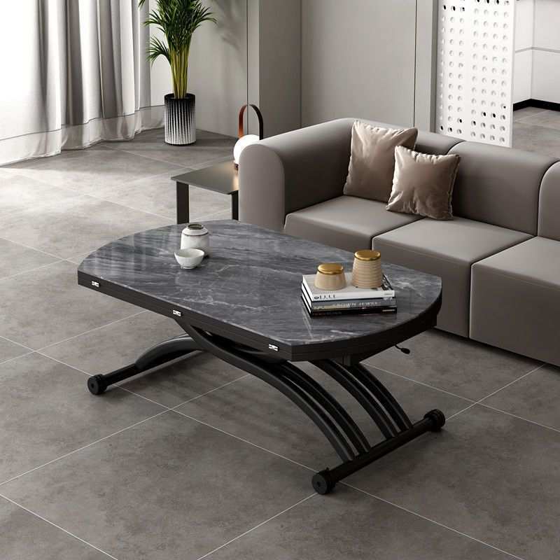 实木升降茶几秒变餐桌多功能桌子两用折叠移动岩板简约小户型伸缩