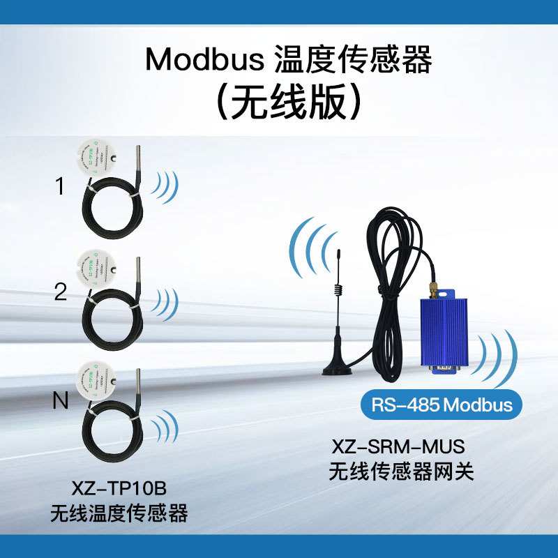 Modbus无线温度传感器网关接收主机RS485接口
