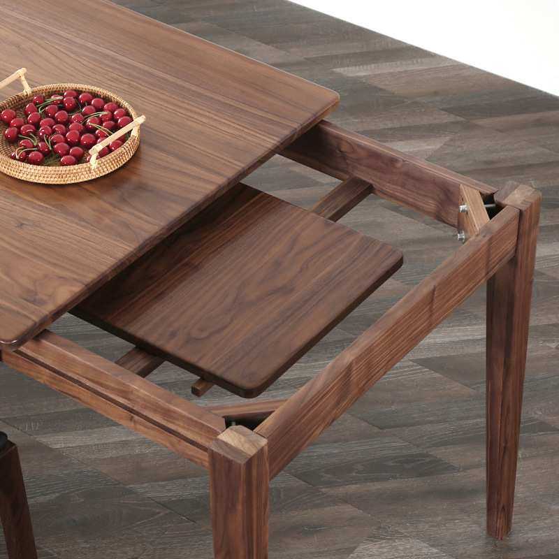 北欧日式黑胡桃木设计可伸缩餐桌现代简约实木原木小户型简易饭桌,3C数码配件,USB灯,淘宝优惠券,粉丝福利购,淘宝优惠卷