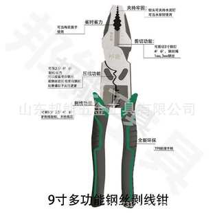电工修理省力高硬度 邦能工业级8寸9寸尖嘴钳铬钒钢多功能世达款