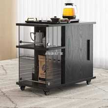 移动茶台多功能茶桌边几小柜子储物柜客厅实木茶水柜咖啡休闲边柜
