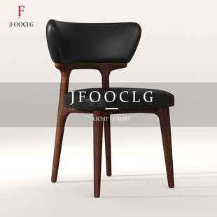 XMJ252 白蜡木靠背椅中古奶油 椅子实木现代简约餐椅北欧设计师款