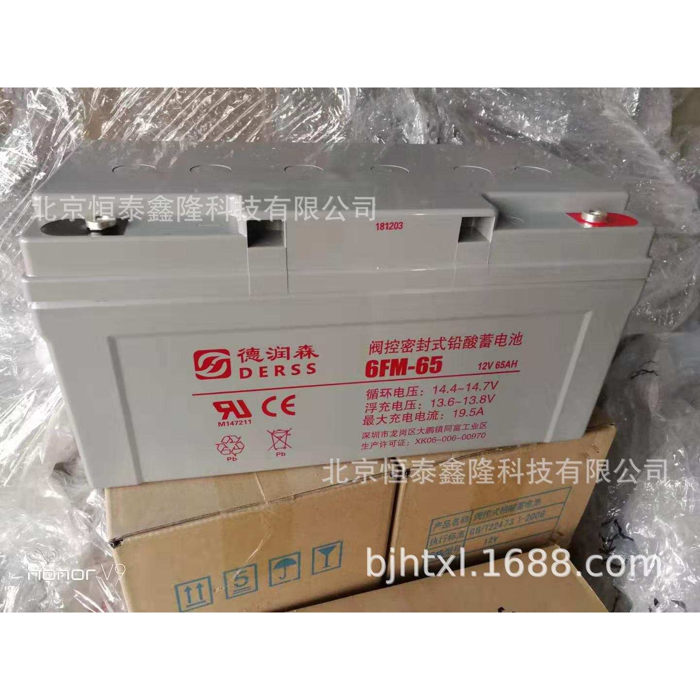德润森蓄电池6FM-65铅酸蓄电池12v65ah直流屏电池报价