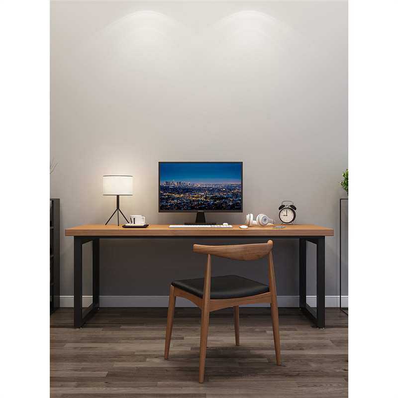 实木电脑桌简约现代书桌家用台式桌简易学习桌木头办公桌电竞工作