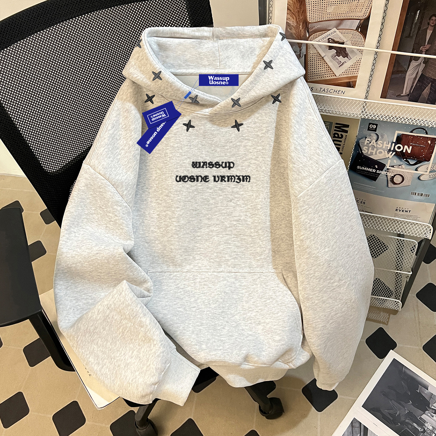 【正品推荐】美式刺绣潮牌卫衣男