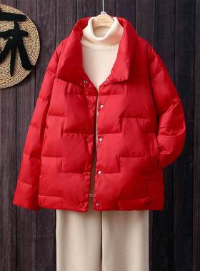 2024秋冬新款轻薄羽绒服女士短款超轻时尚轻便薄款大码宽松外套潮