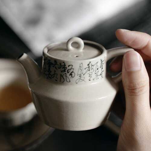 梵汝日式纯手绘小草书诗经秋野壶高档茶具泡茶小品壶带过滤不烫手