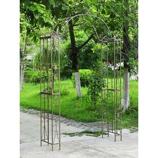 铁艺拱门花架子欧式复古做旧庭院月季爬藤户外花园拱形门攀爬支架