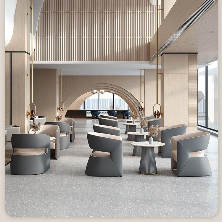 轻奢现代售楼处售楼部谈判一桌4椅小圆桌洽谈桌接待洽谈桌经久耐