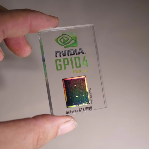 GTX1080 显卡晶圆收藏品 GP104 真实芯片拆解 GPU工艺品礼品