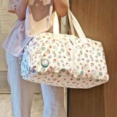 满印猫咪行李袋旅行包大容量女超大手提轻便收纳包 旅行好物