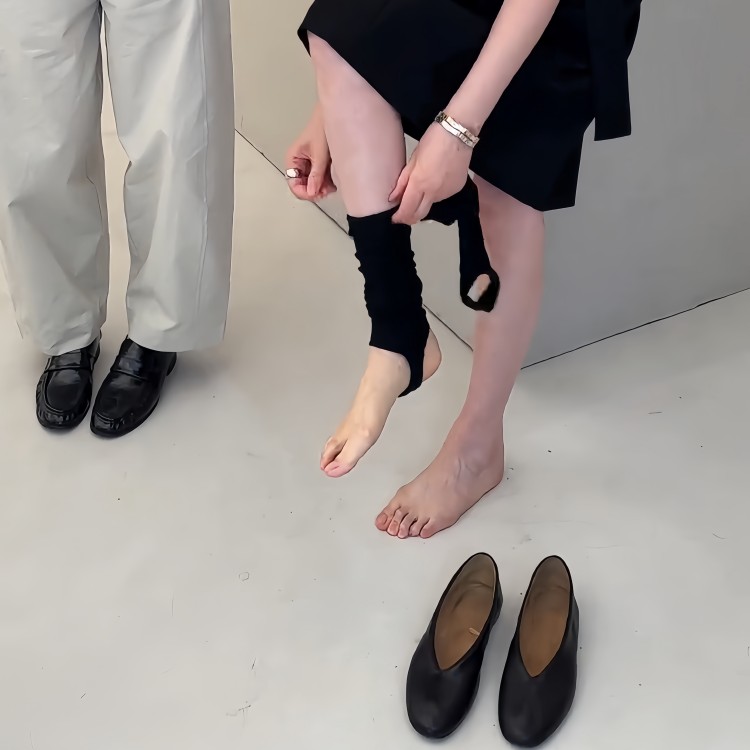 袜套春夏踩脚堆堆芭蕾风小腿袜miu系女中筒袜薄款黑色白灰色显瘦