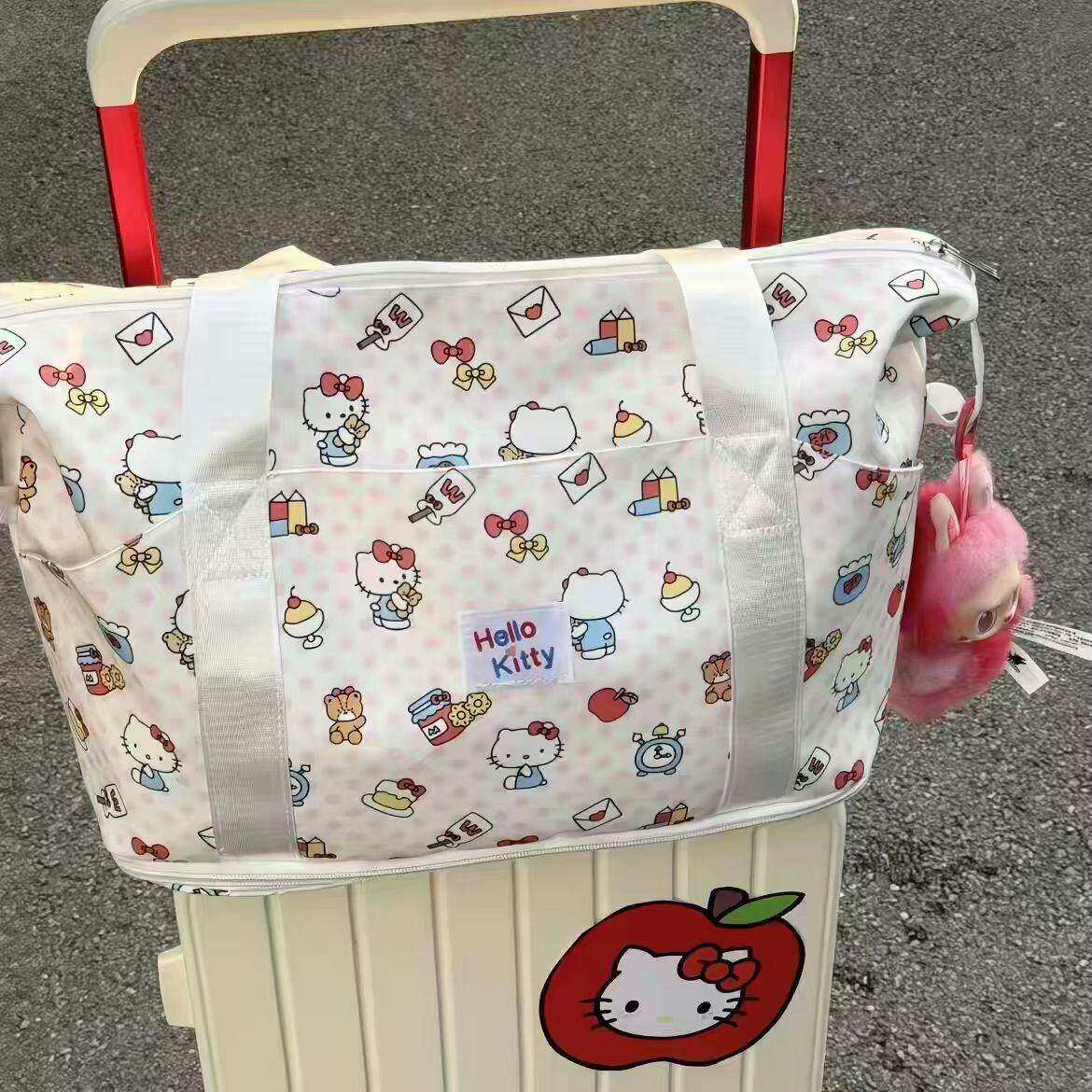 哈喽kitty女士外出旅行包时尚大容量收纳包健身包时尚便携行李包
