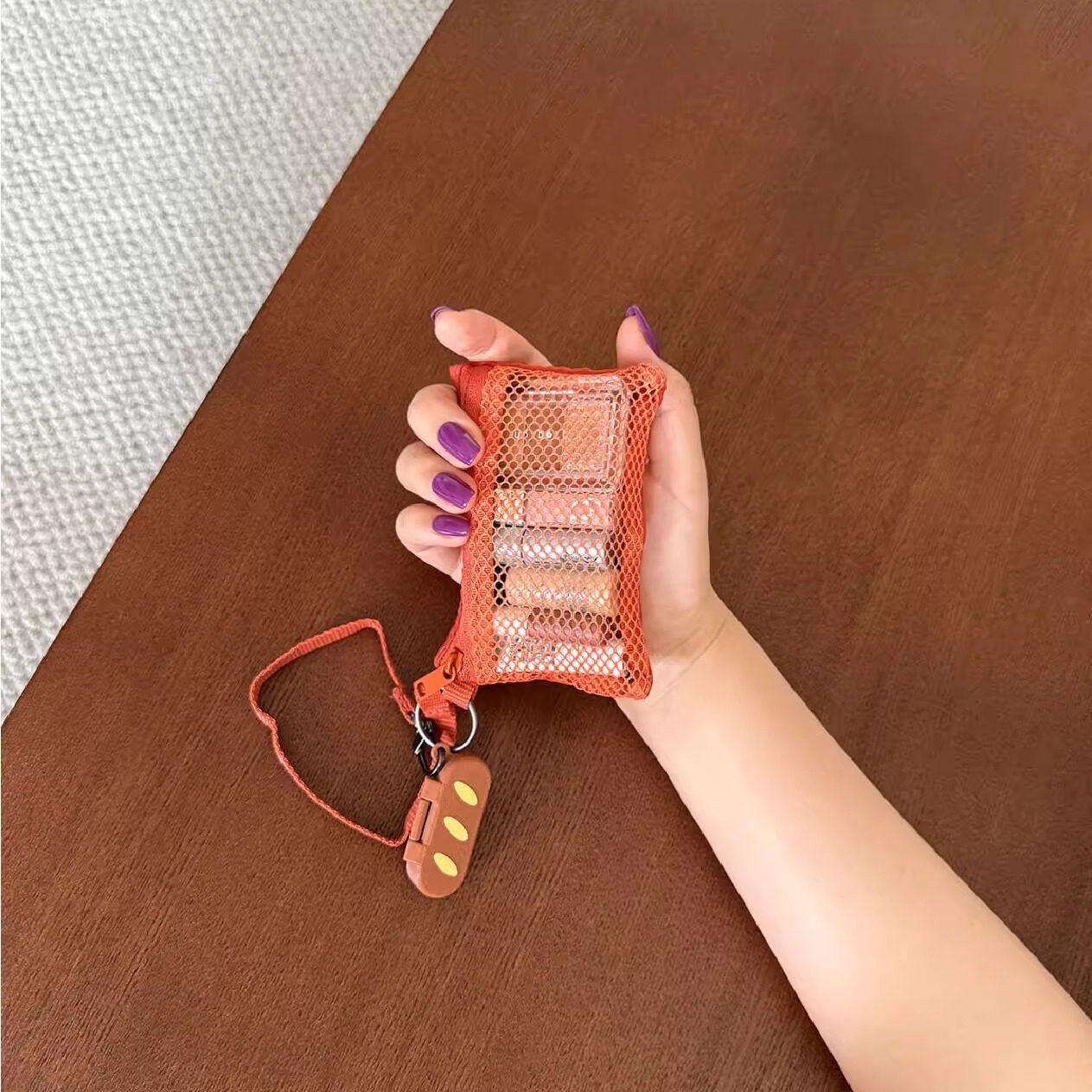 口红包化妆包迷你网格收纳包旅行约会小便携外出耳机零钱包杂物袋,收纳整理,化妆包,淘宝优惠券,粉丝福利购,淘宝优惠卷