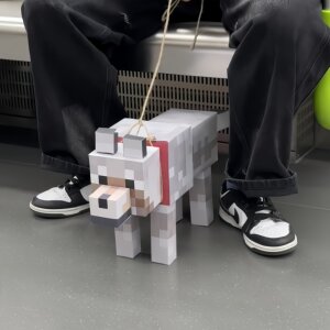 【出门遛狗啦】我的世界狗纸模型玩偶狗模型立体折纸摆件动漫摆件