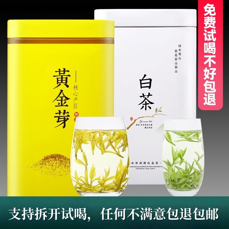 正宗2025年新茶明前白茶绿茶黄金芽高档手制嫩芽黄金芽罐装浓香型
