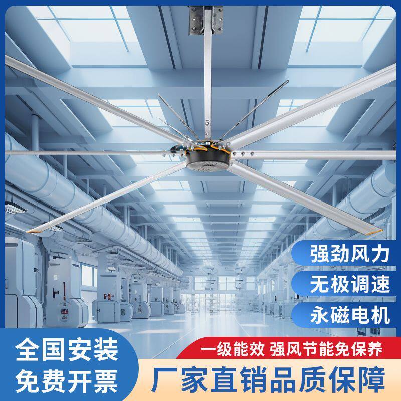 工业永磁大吊扇大风力4米工厂车间大型篮球场通风降温风扇