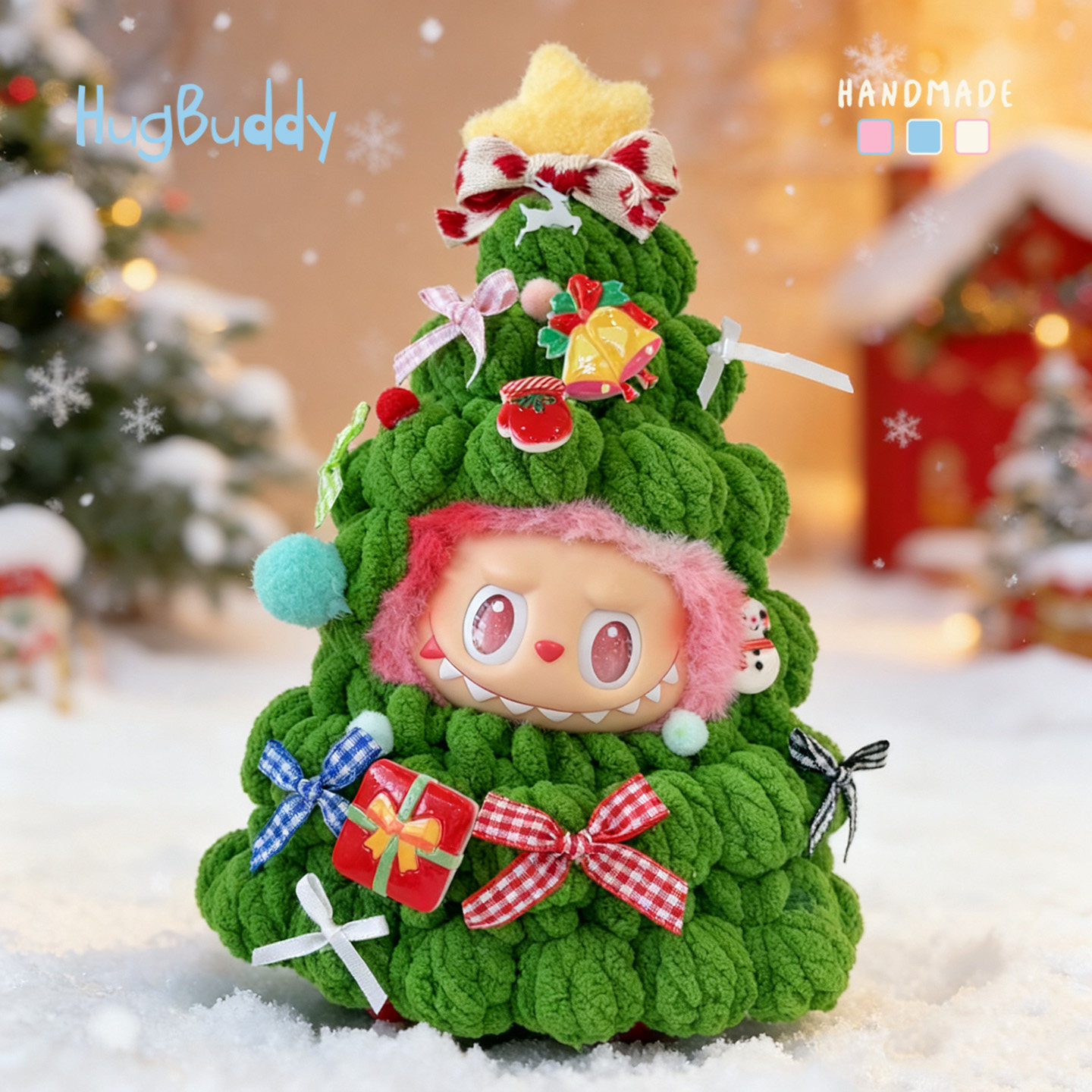 手工钩织labubu娃衣自嘲熊星星人Kitty圣诞树套装搪胶拉布布衣服