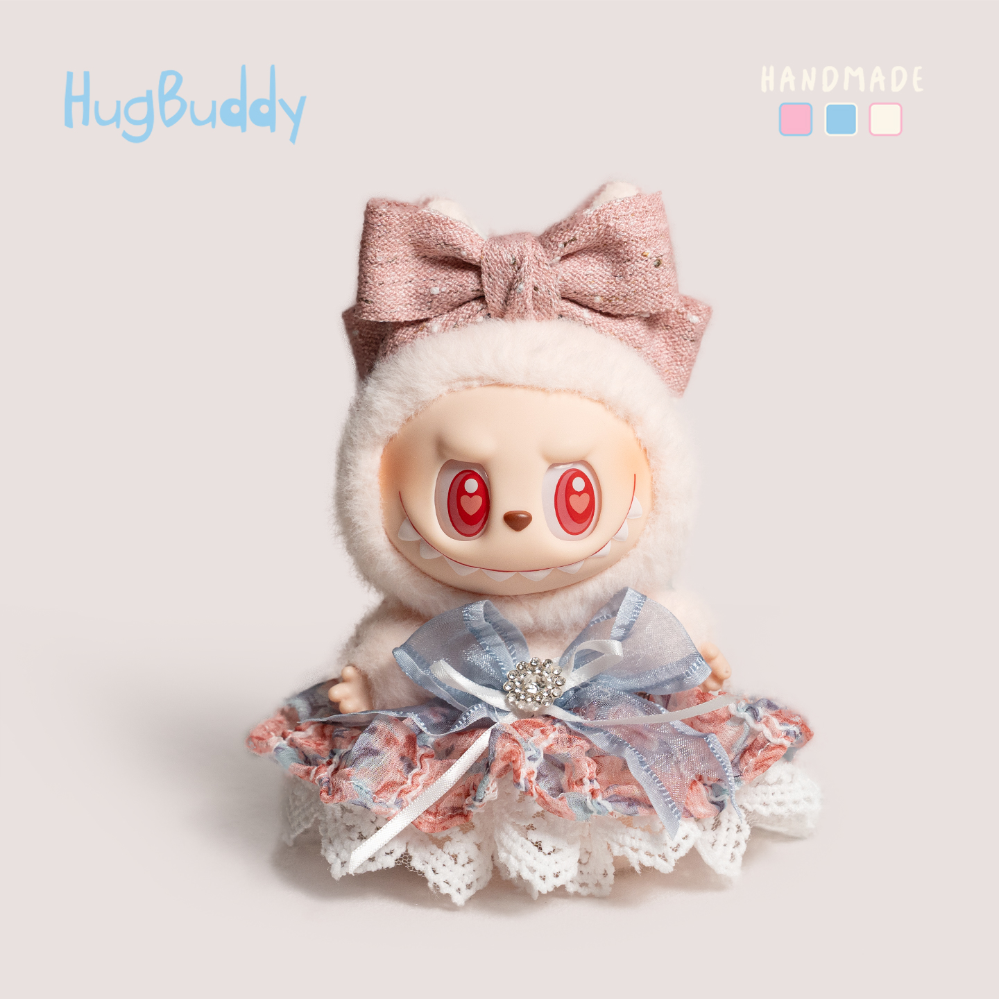 labubu娃衣一代二代拉布布公仔连衣裙坐坐派对替换装头饰发饰新款