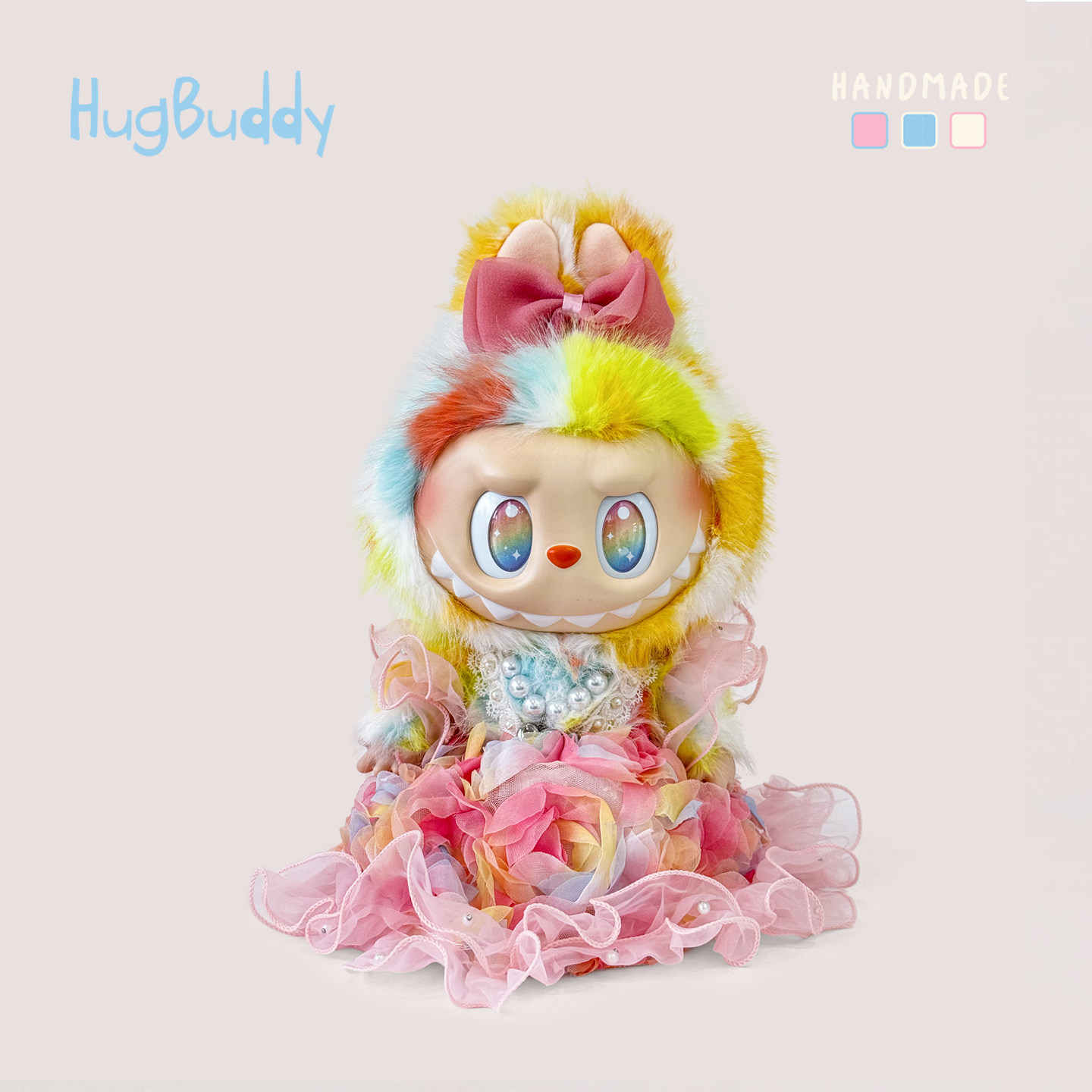 泡泡玛特LABUBU拉布布衣服前方高能搪胶盲盒娃衣labubu裙子37cm