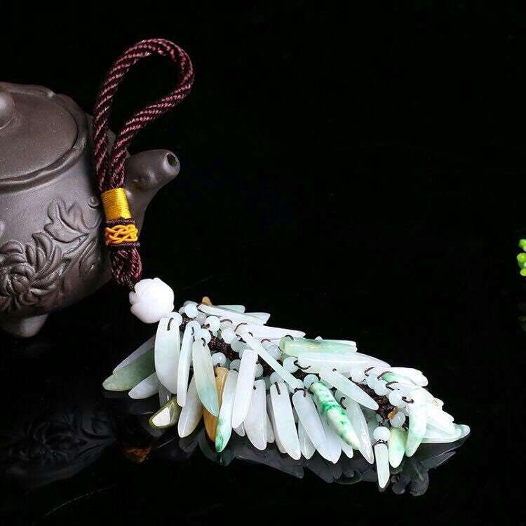 辣椒翡翠车挂  车内翡翠挂饰天然a货翡翠平安扣汽车挂件
