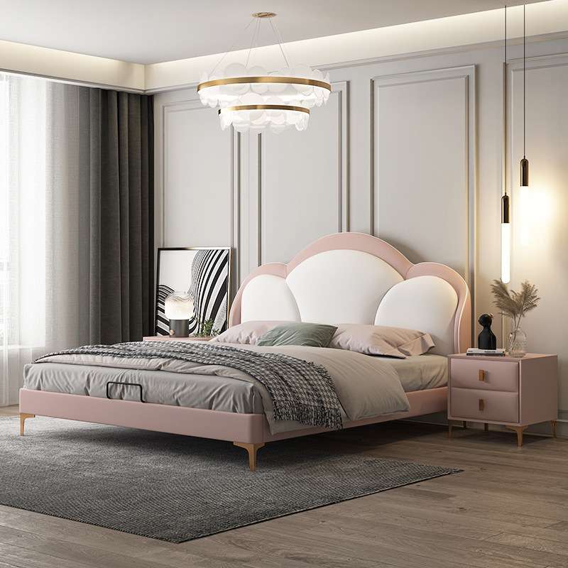 BBM609-1儿童床男孩汽车床轻奢现代实木真皮床青少年单人床男童软