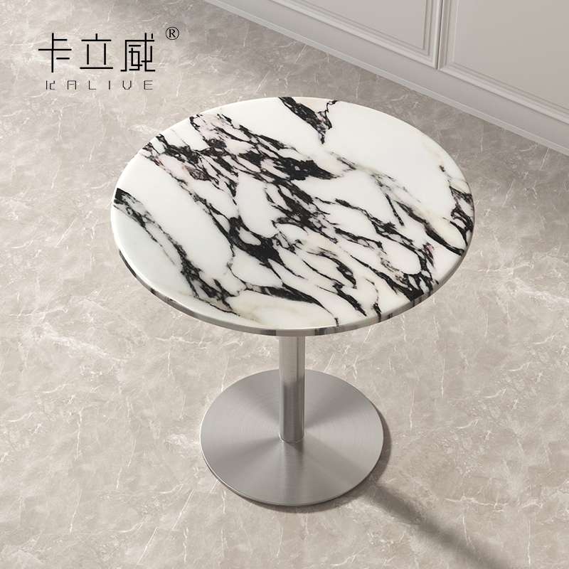 简约接待桌大理石谈判洽谈桌角几边几会客桌椅办公室休闲小圆桌无