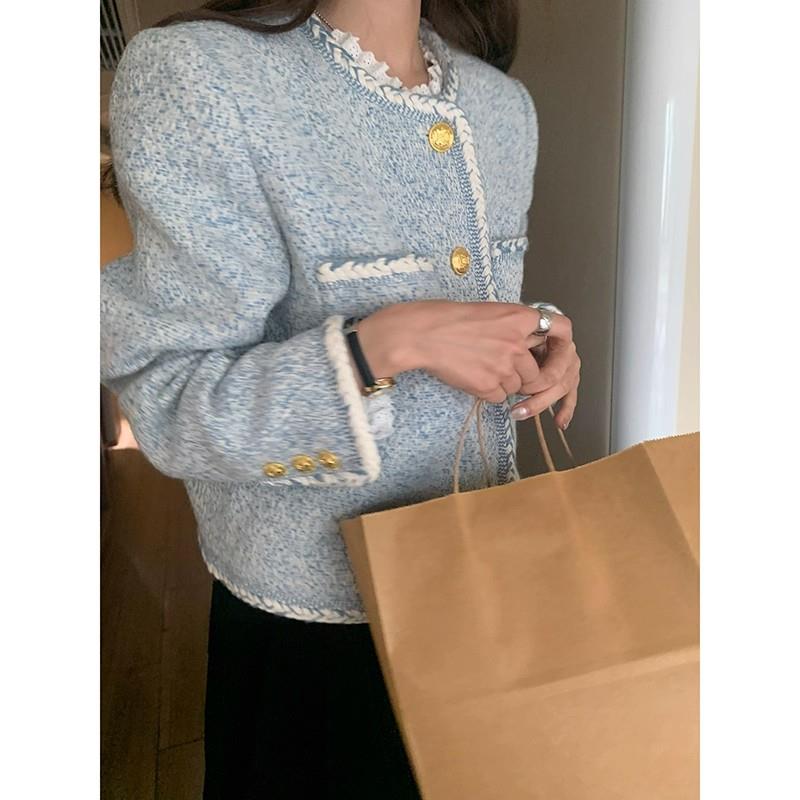 小香风外套女短款2025新款早春秋季小个子爆款韩系百搭高级感上衣