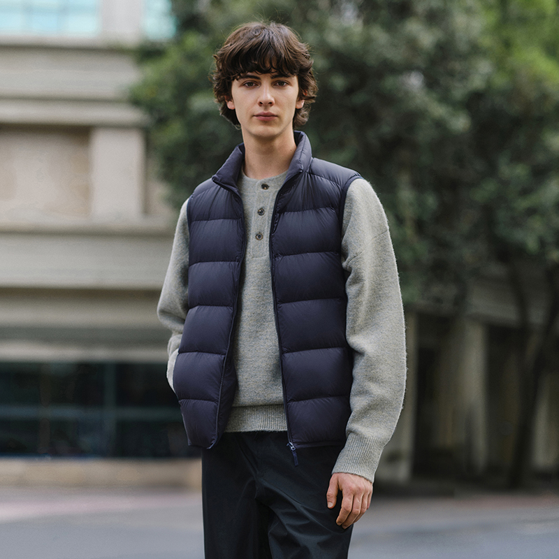 坦博尔官方立领羽绒马甲男