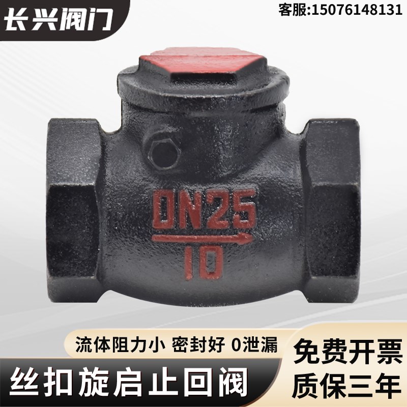 H14T-10丝扣旋启式止回u阀单向阀立式卧式水泵排污用单项逆止阀DN