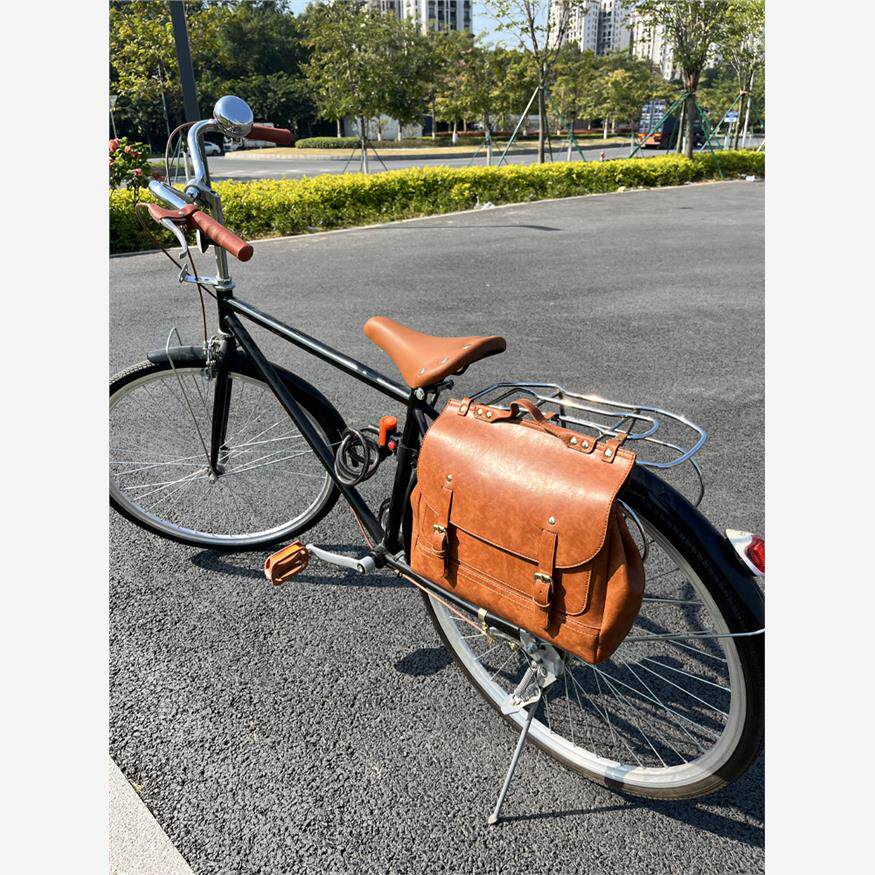 复古自行车单车马鞍包通勤油蜡皮革英伦风装饰配件车尾座驮包挂包