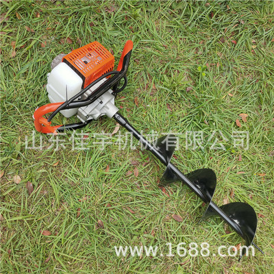 农用栽树种植钻坑机四冲程汽油挖坑机 双人手提式打洞机