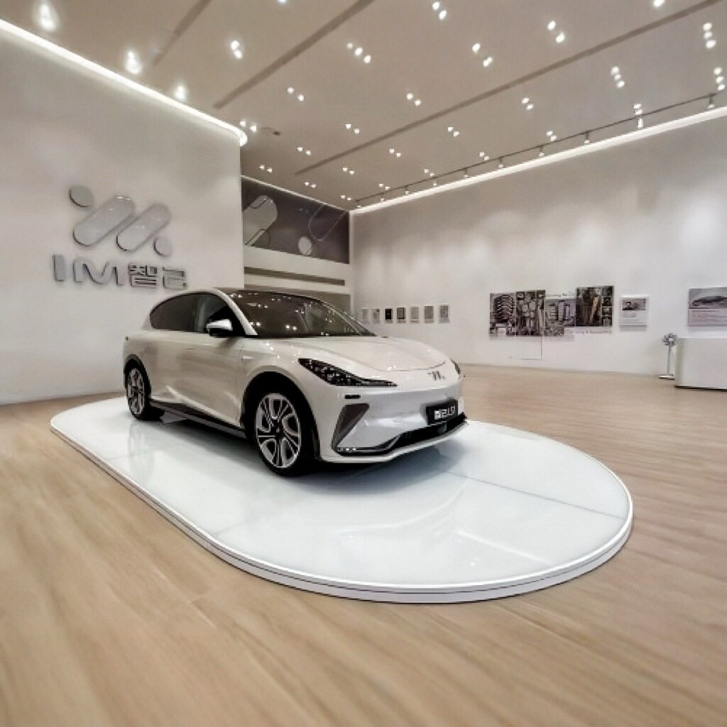 4S店汽车木质地台室内商场展览宣传展台户外车展巡展木板地台制作