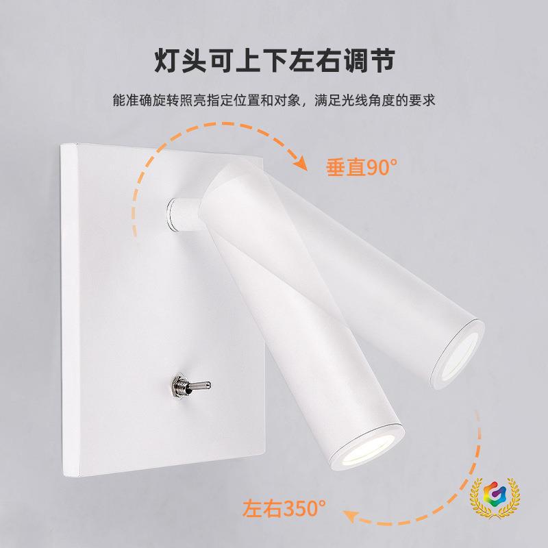 法式方形工程款带开关壁挂阅读灯