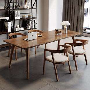 北欧全实木大长书桌简约培训桌电脑桌客厅学习桌客厅书房大板桌