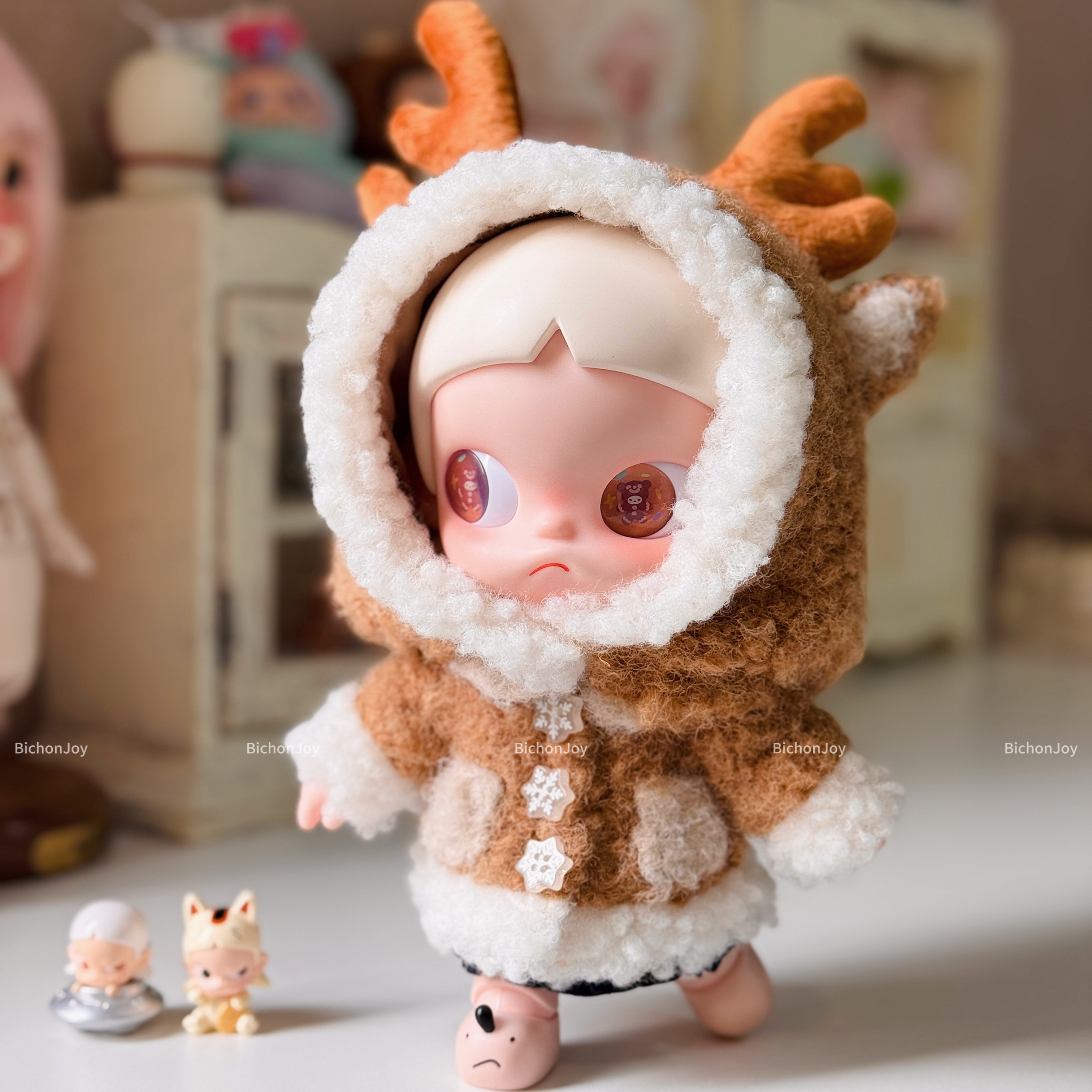 麋鹿嘎·圣诞原创Zsiga娃衣1/8BJD毛绒绒小鹿头套可爱大衣套装
