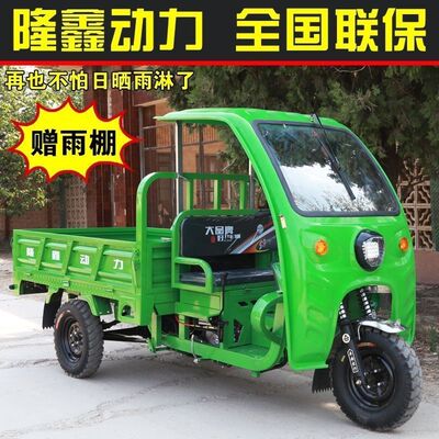 三轮摩托车燃油隆鑫动力汽油带雨棚麻木拉货农用货运自卸载重王