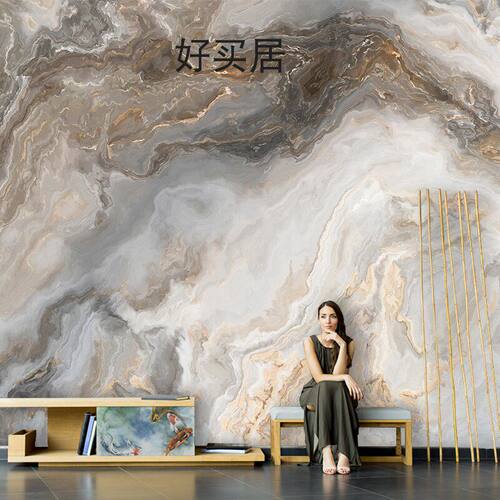 塞丽雅轻奢仿大理石纹定制壁画