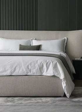 意式极简现代简约卧室大空间高靠背设计师简约布艺RAVER宽屏床