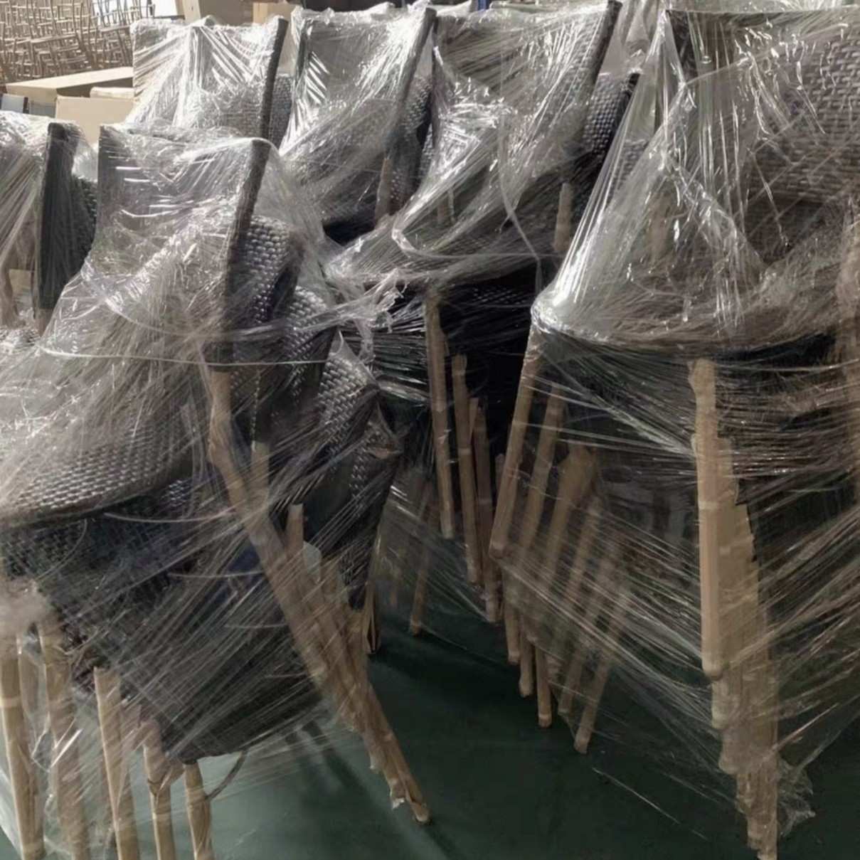 304不锈钢货源尾货户外家具椅厂家直销白色黑色编藤椅