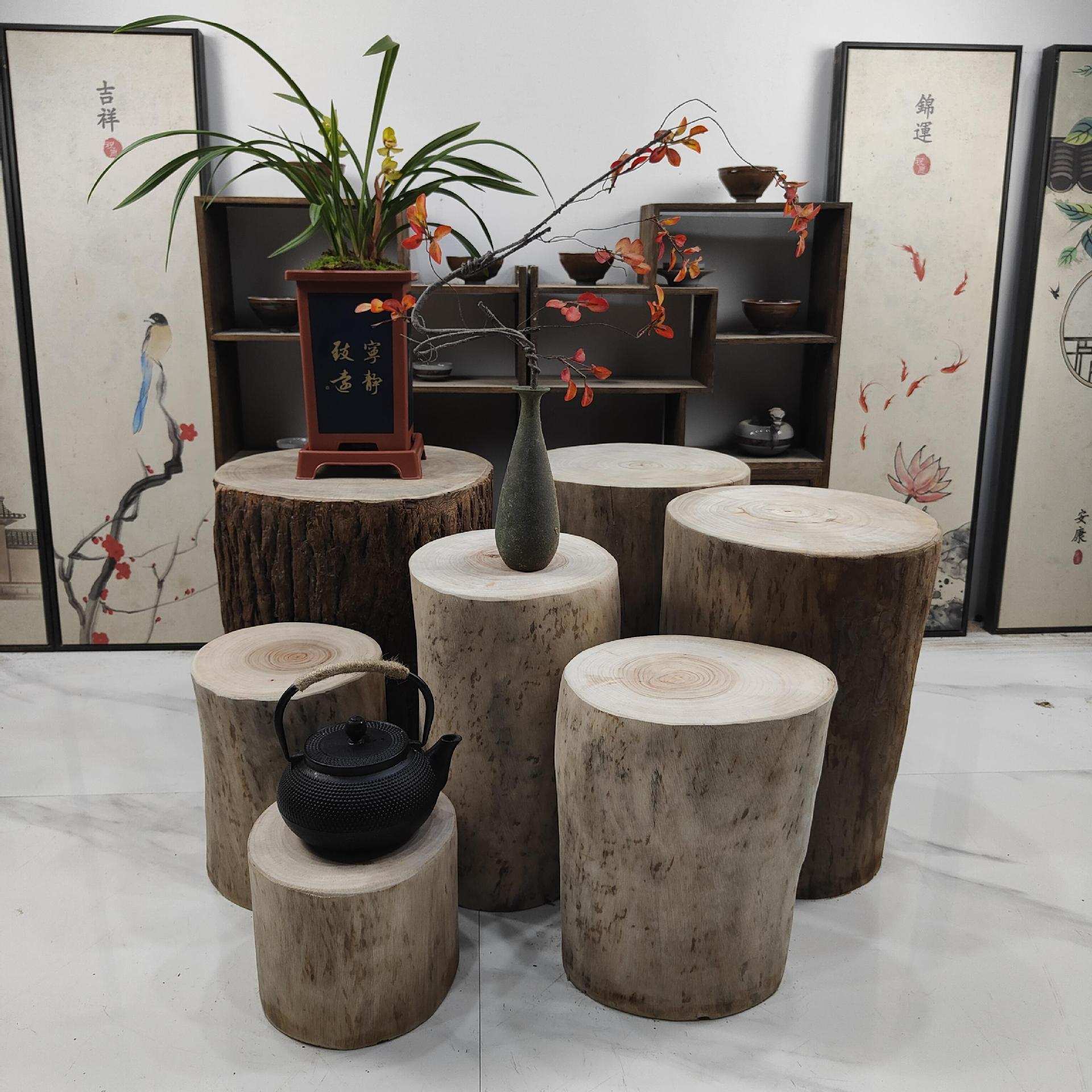 香樟木墩树墩凳子实木墩子根雕原木树桩木桩底座茶几茶桌圆木新款