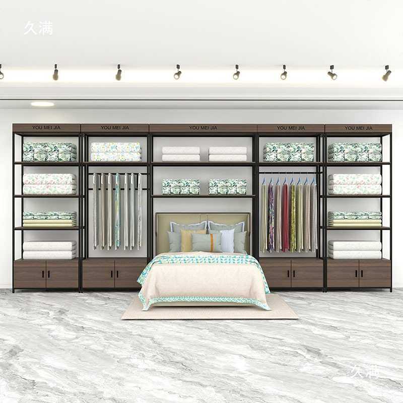 家纺店货架展示架被子床上用品布料被芯四件套带柜子陈列架落地式